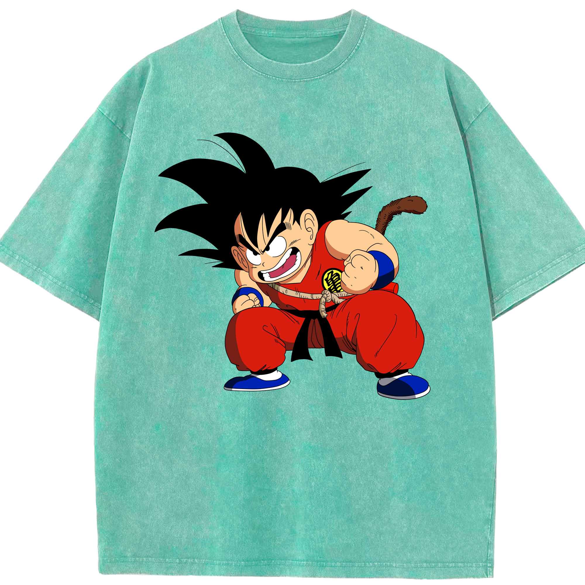 （画像用） ドラゴンボール 孫悟空（そん ごくう）Son Goku カカロット DRAGON BALL Kakarotto 綿100% ヴィンテージ風 半袖Tシャツ（フロントプリント）
